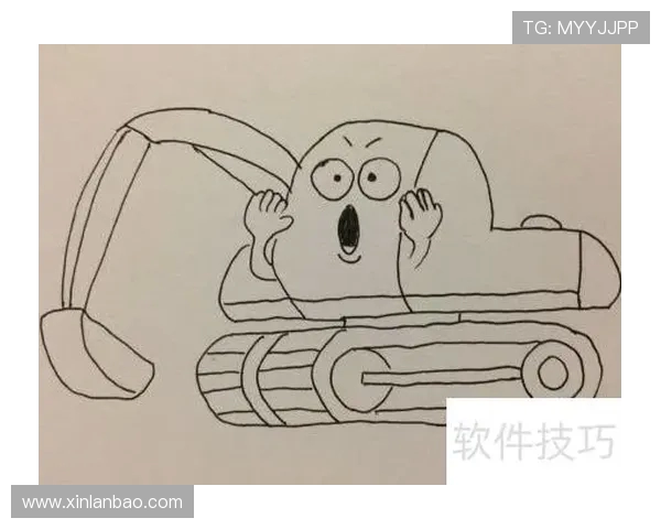 挖掘机结构简笔画教学
